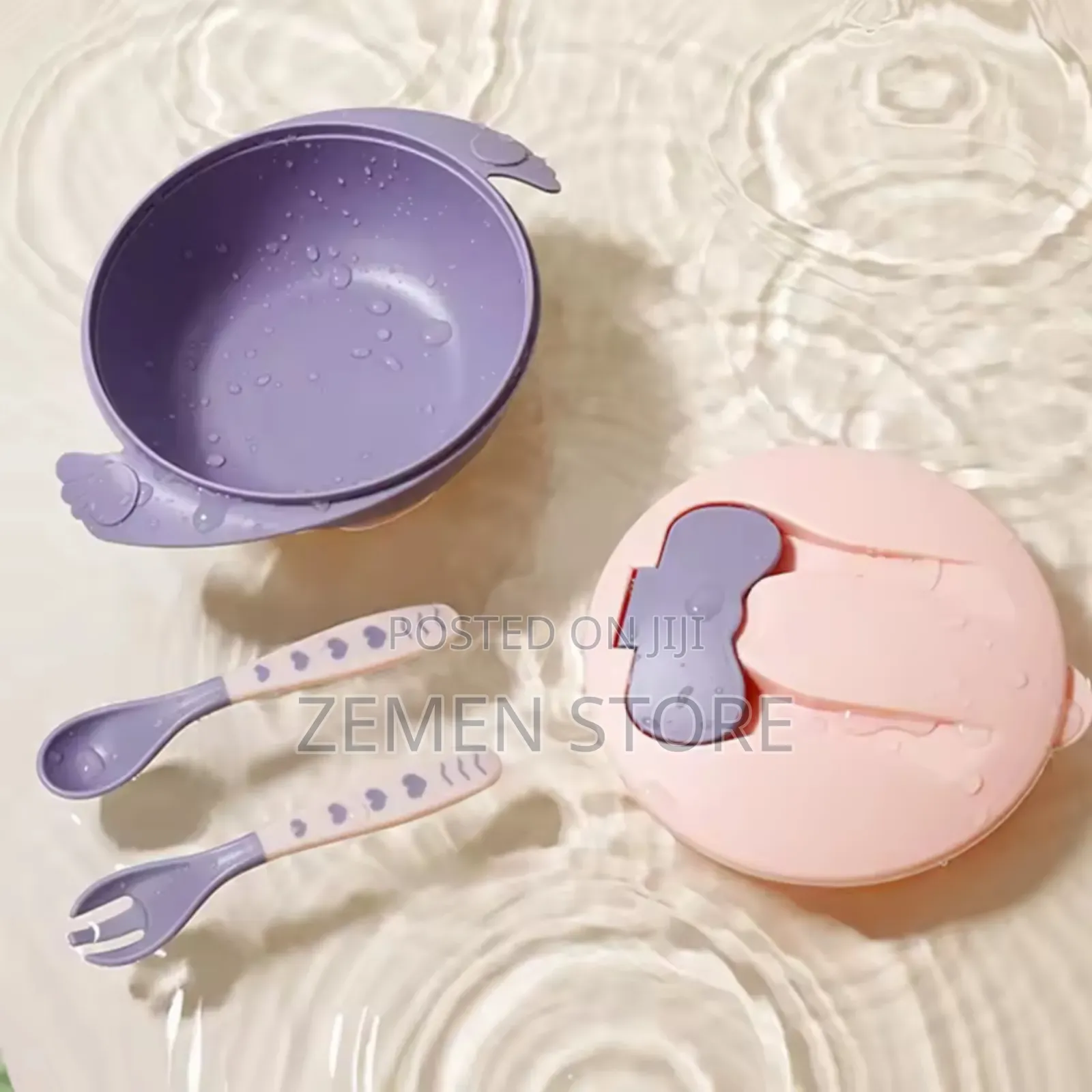Baby-Friendly Divided Plate With Spoon Fork