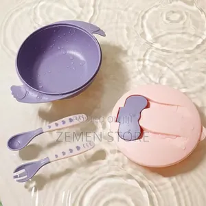 Baby-Friendly Divided Plate With Spoon Fork