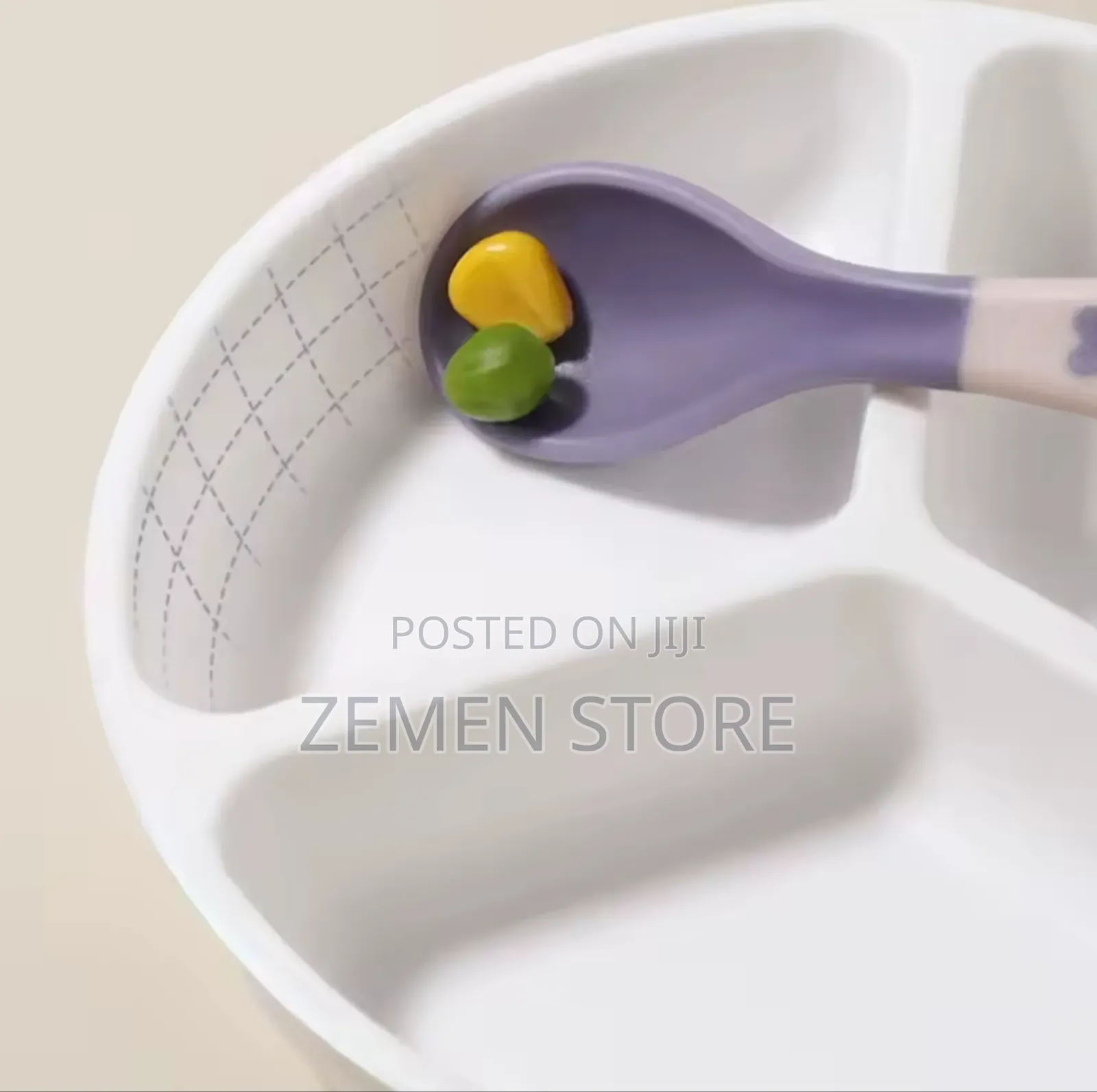 Baby-Friendly Divided Plate With Spoon Fork