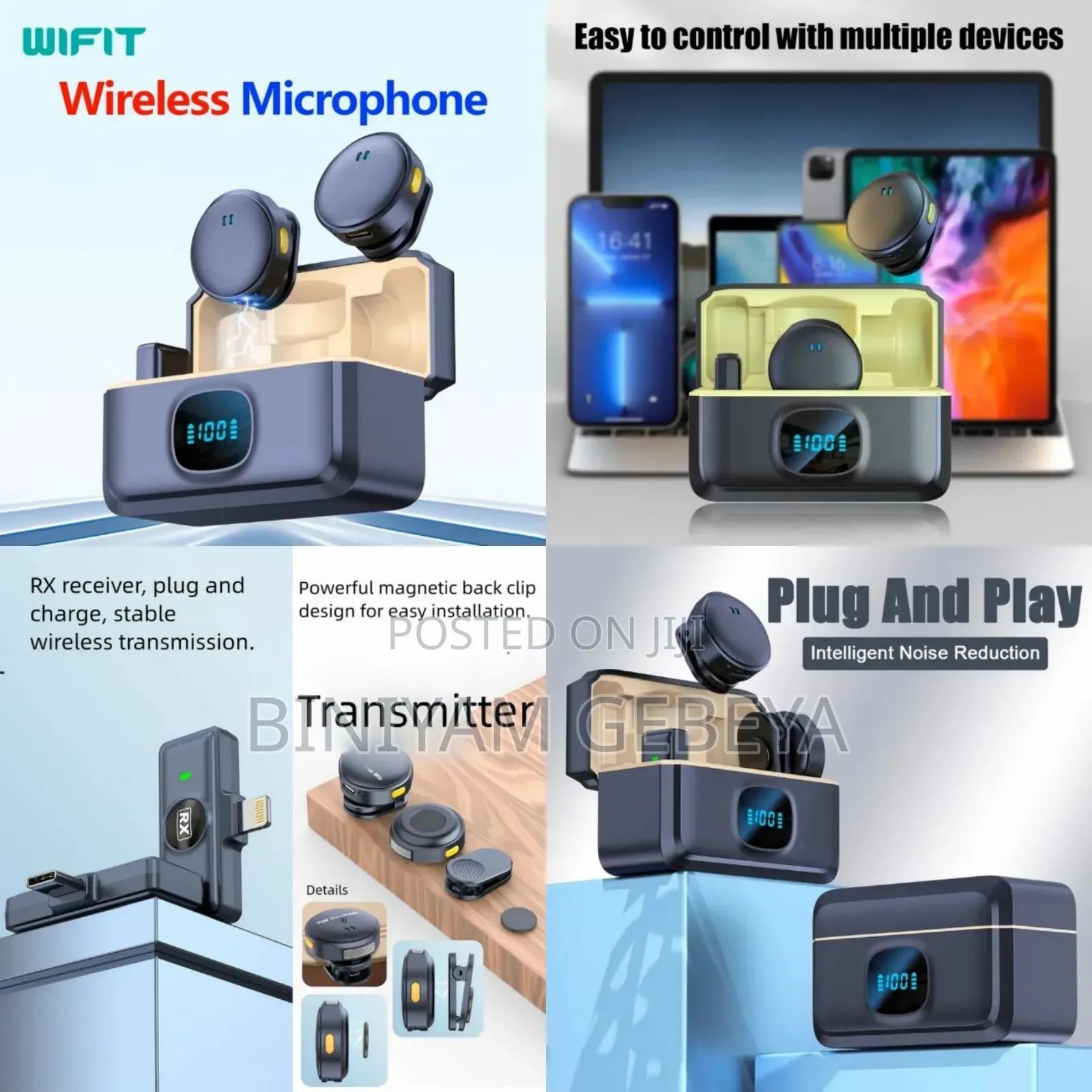 Original ከስልክ ጋር ካለምንም App የሚገናኝ Dual Wirless Microphone