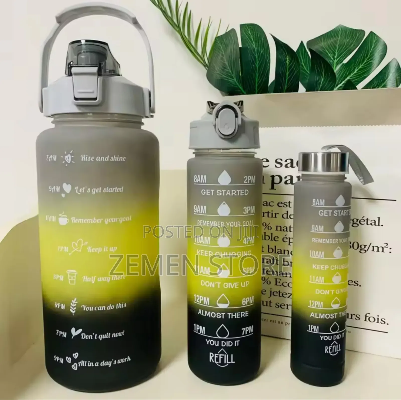 3in1 Colorful Water Bottle Set – 2l, 900ml 300ml