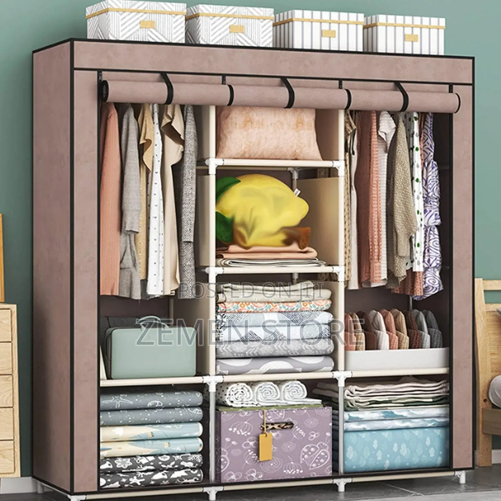 Lightweight Metal Wardrobe With Zippe Cover