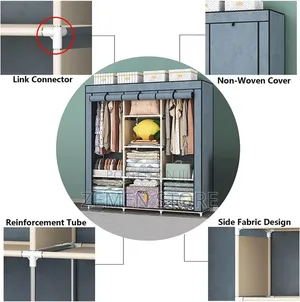 Lightweight Metal Wardrobe With Zippe Cover