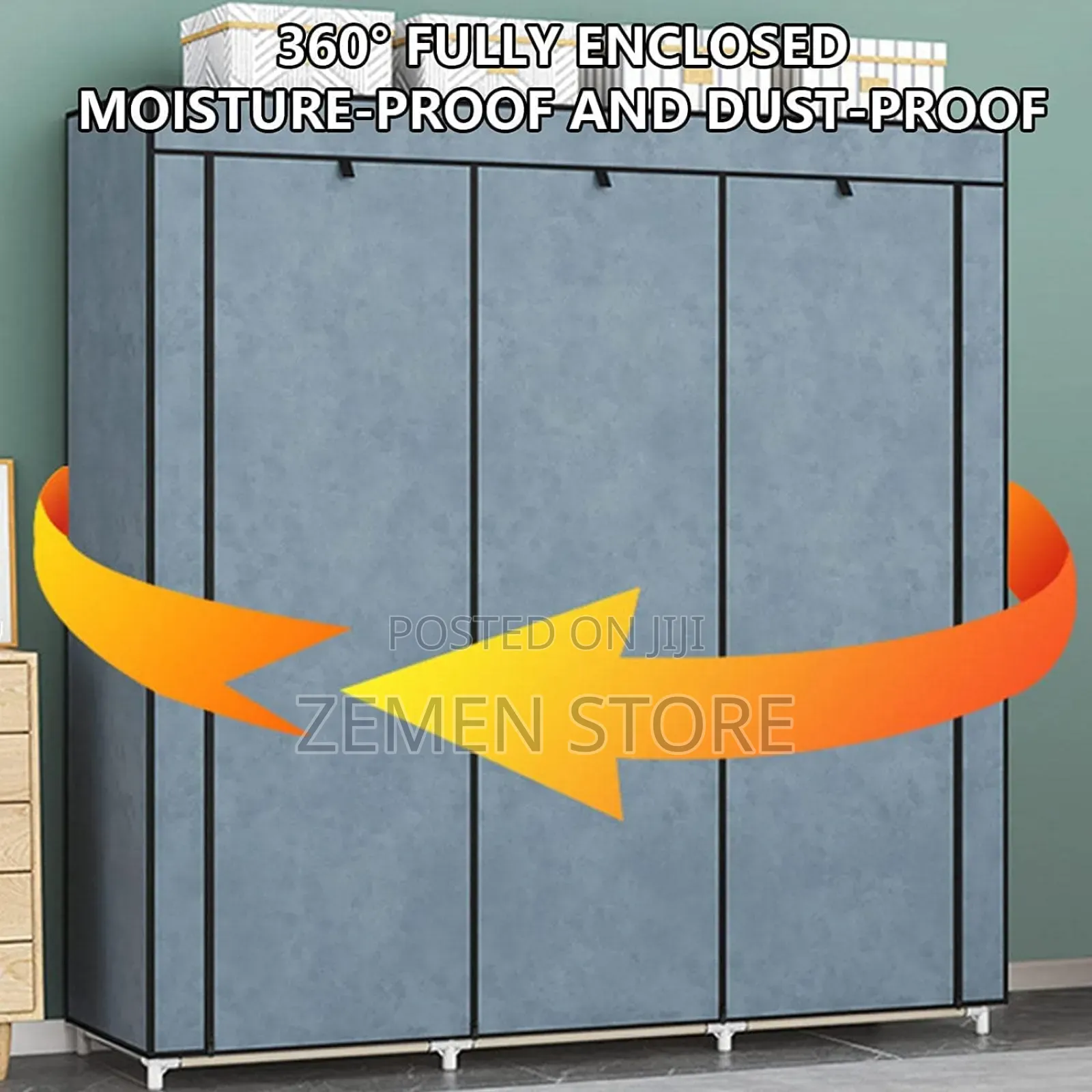 Lightweight Metal Wardrobe With Zippe Cover