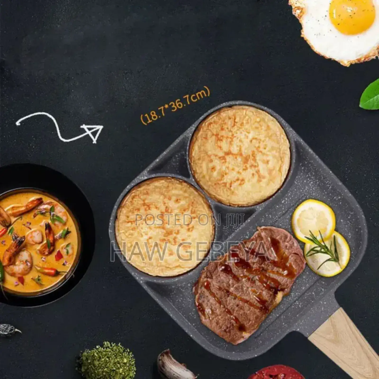 3 Partition Nonstick Pan