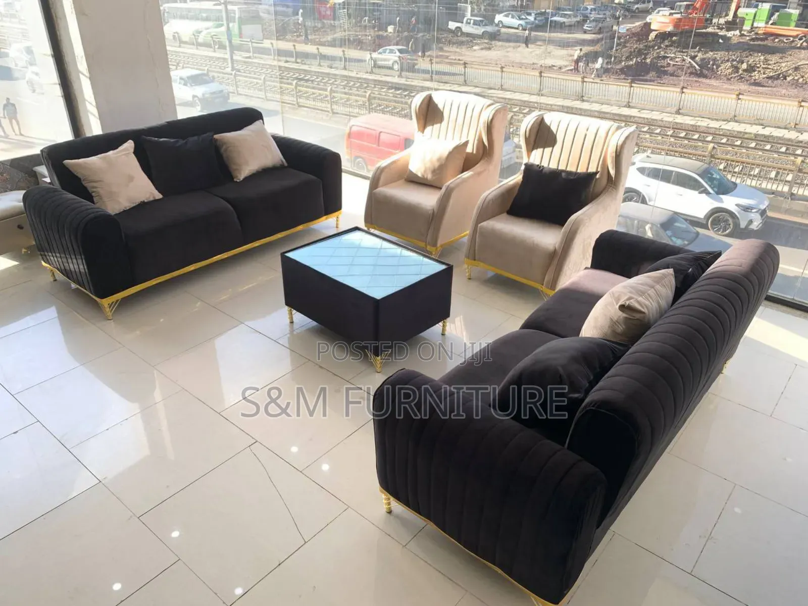 Kaleidoscopic 8 Seater Sofa With Table.