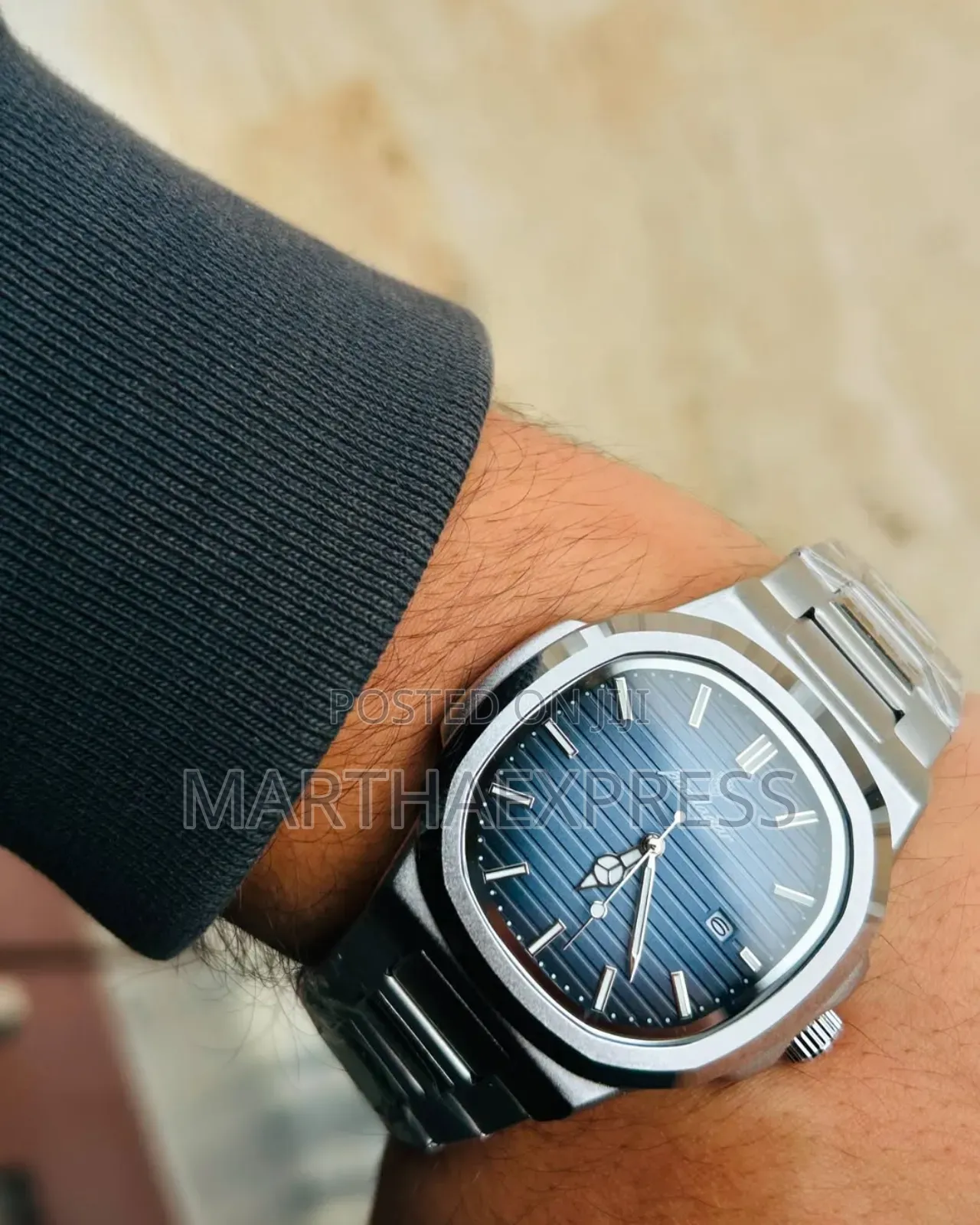 Swiss Certified Poedagar Luxury Silver Blue Wrist Watch