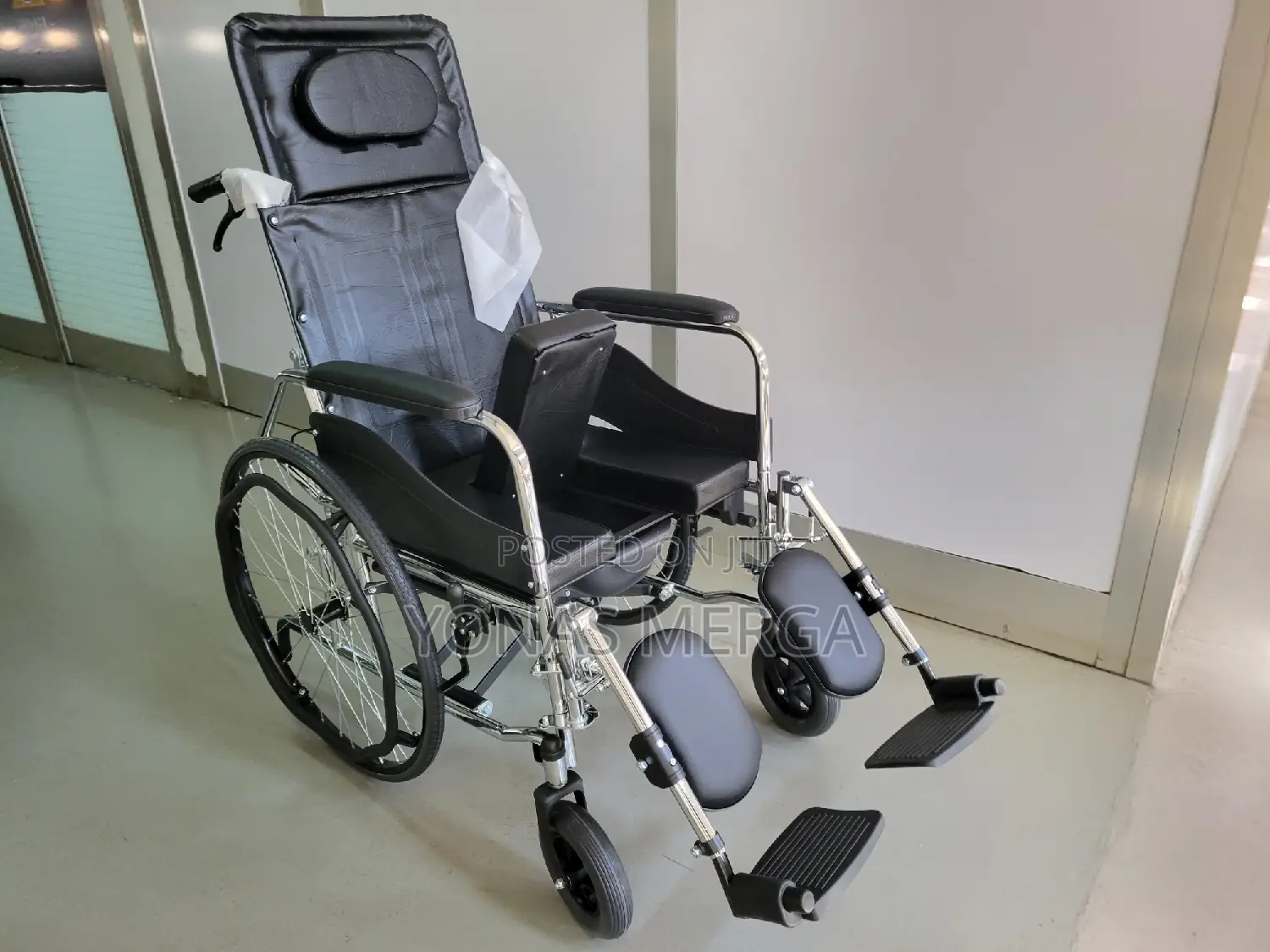Steel Wheelchair參茸easy to Wipe Vinyl Leather藥行wheelchair