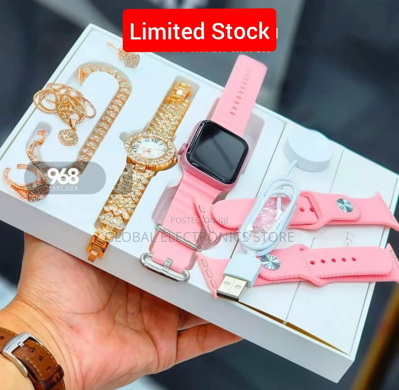 Mini Smart Watch + 5-in-1 Diamond Jewellery Combo! 