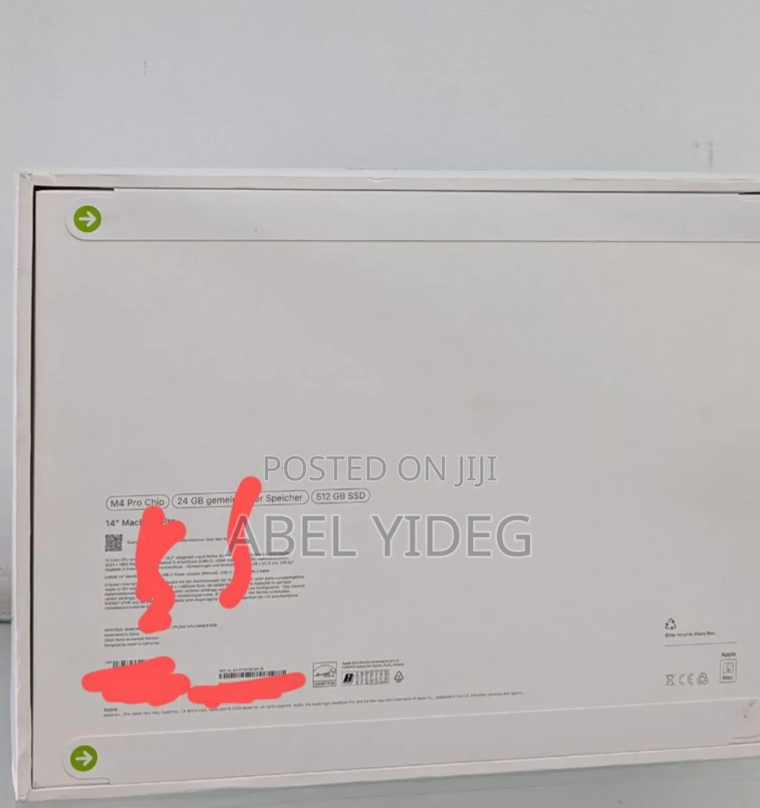 New Laptop Apple MacBook Pro 24GB Apple M4 SSD 512GB