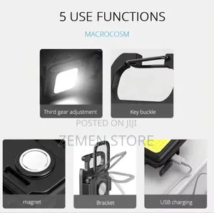 Rechargeable Mini LED Keychain Light 3-in-1