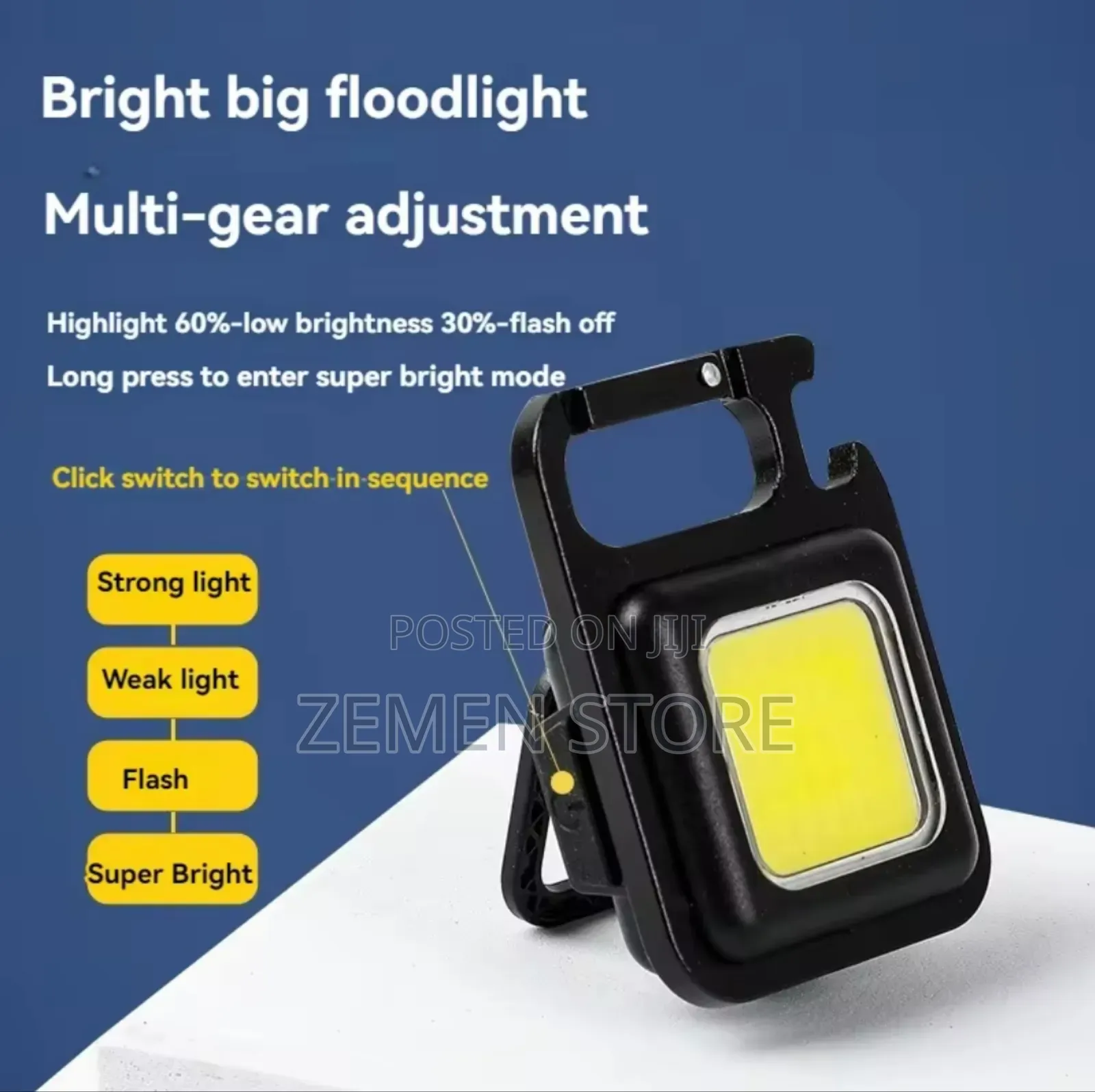 Rechargeable Mini LED Keychain Light 3-in-1