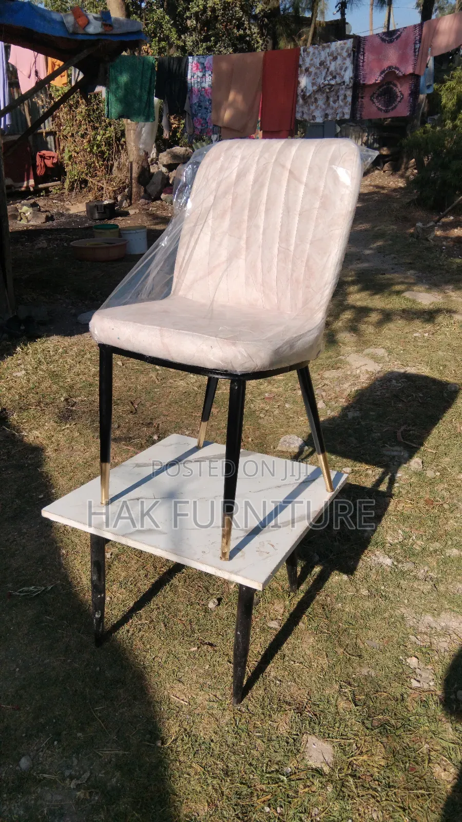 Metal X Leather Chair