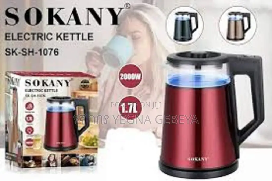 Sokany Electric Kettle 1.7L 2000W SK-SH-1076