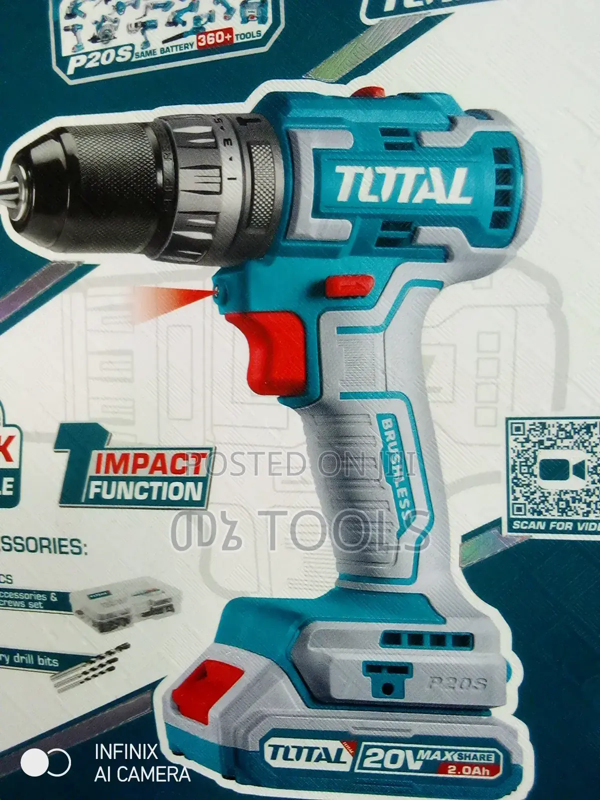 ቶታል ቻርጀር ድሪል 20v