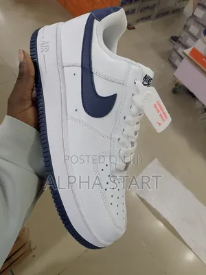 Photo - Nike Air Force White / Blue High Quality Shoes for Mans
