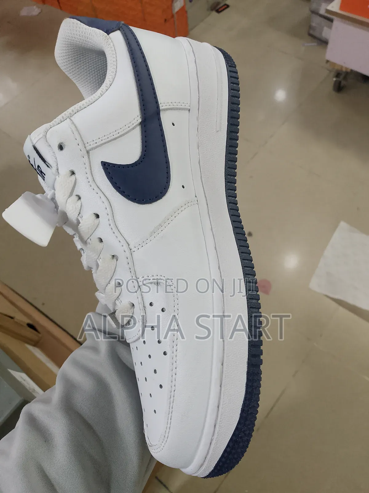 Nike Air Force White / Blue High Quality Shoes for Mans