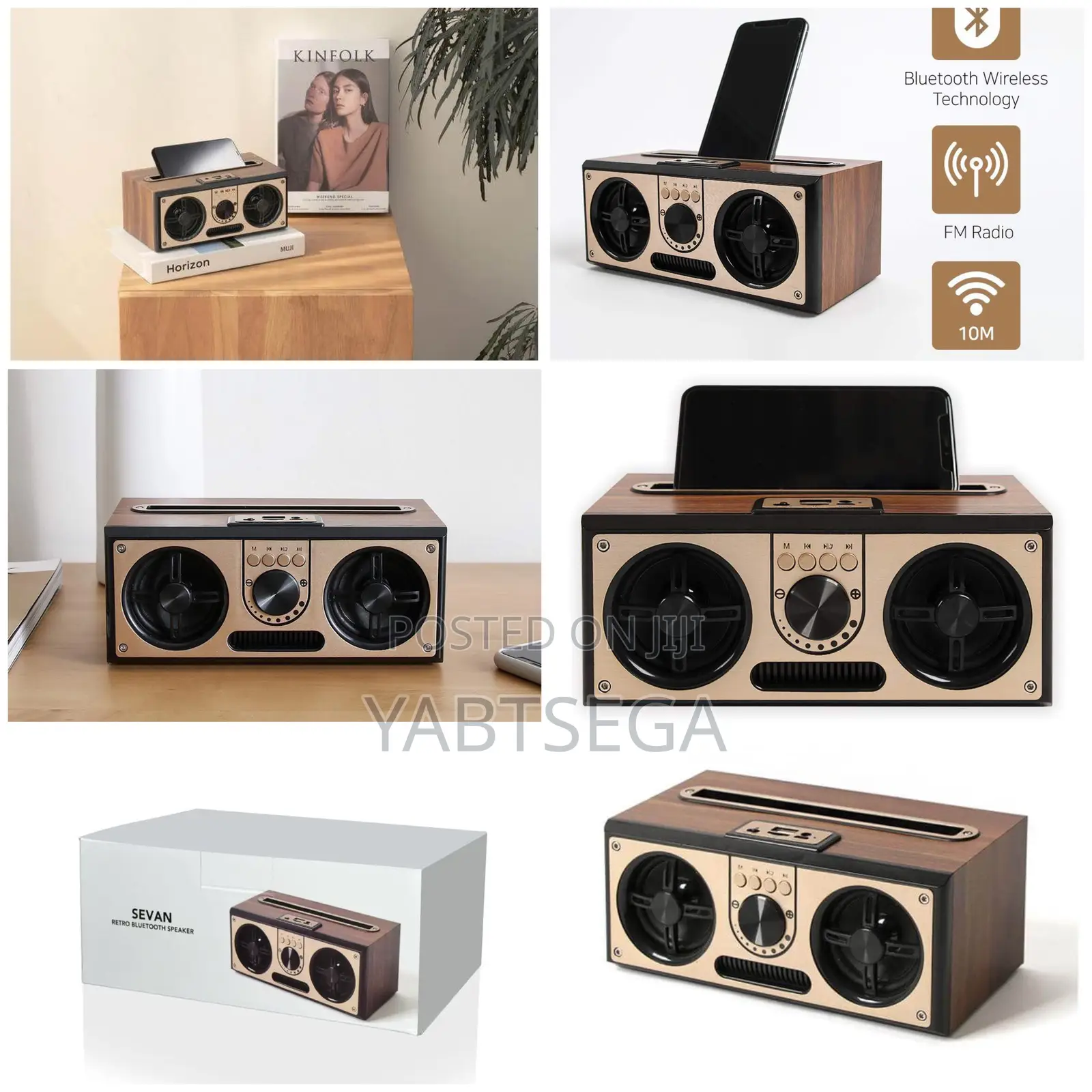  SEVAN -Giftology Retro Wood 20W Bluetooth Speaker With FM