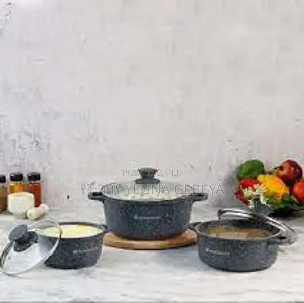 H.K Granite Non-stick Cooking Pot - 6pcs