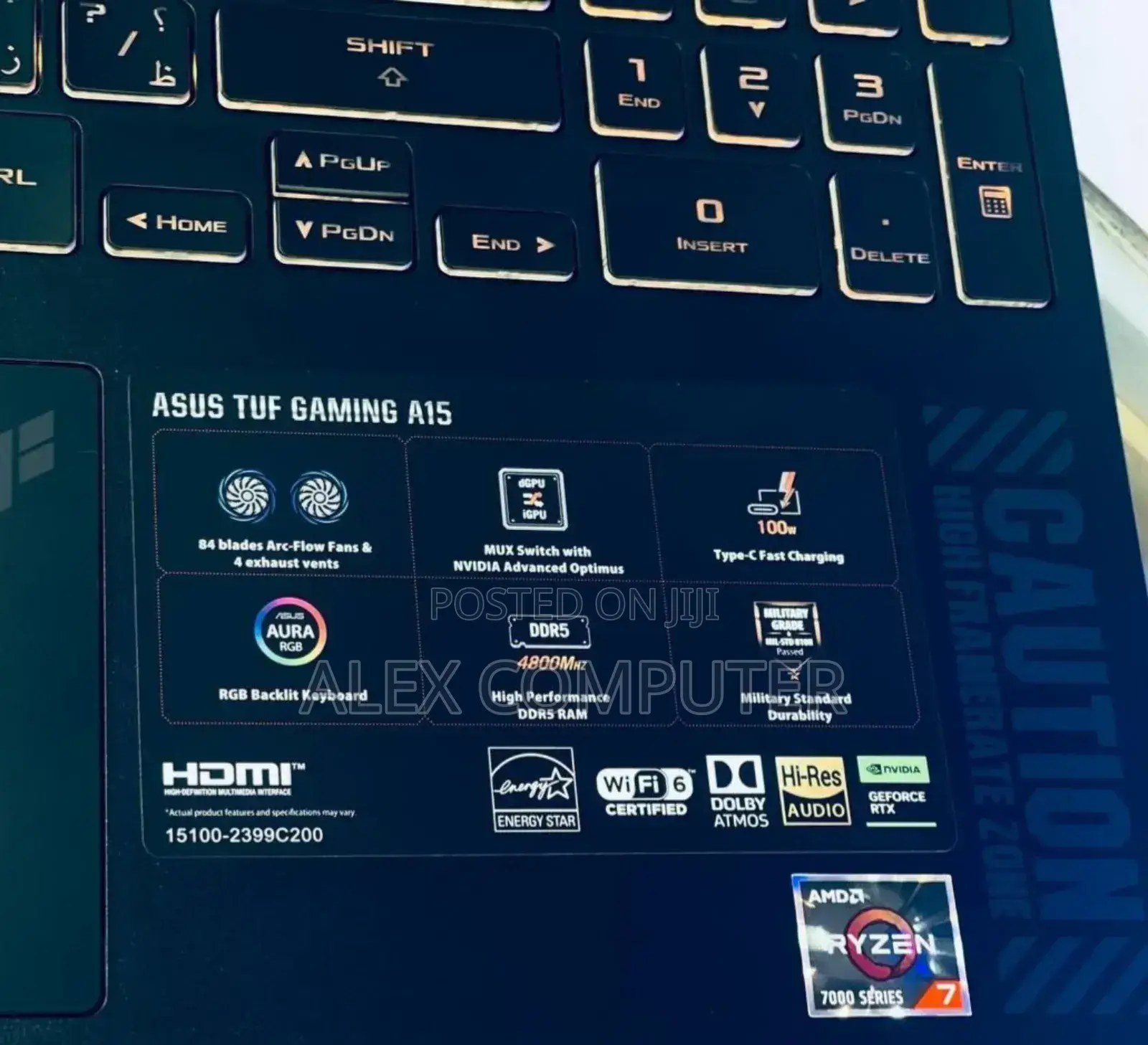 New Laptop Asus TUF Gaming A15 16GB AMD Ryzen 7 SSD 512GB