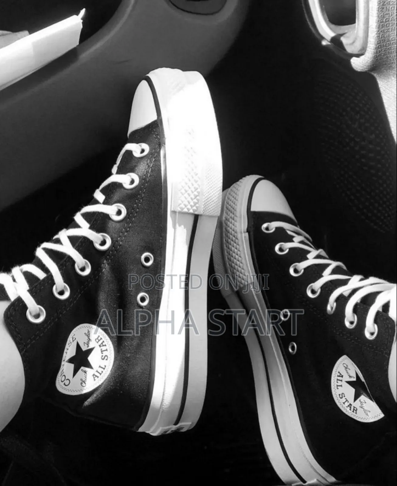 Converse All Star Black / White High Quality Shoes