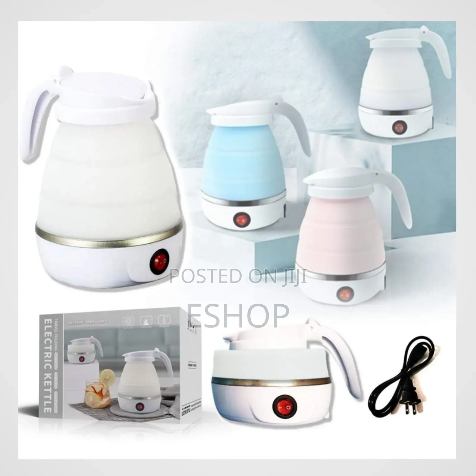 Mini Electric Kettle – 600ml, Foldable Design, Fast Heating
