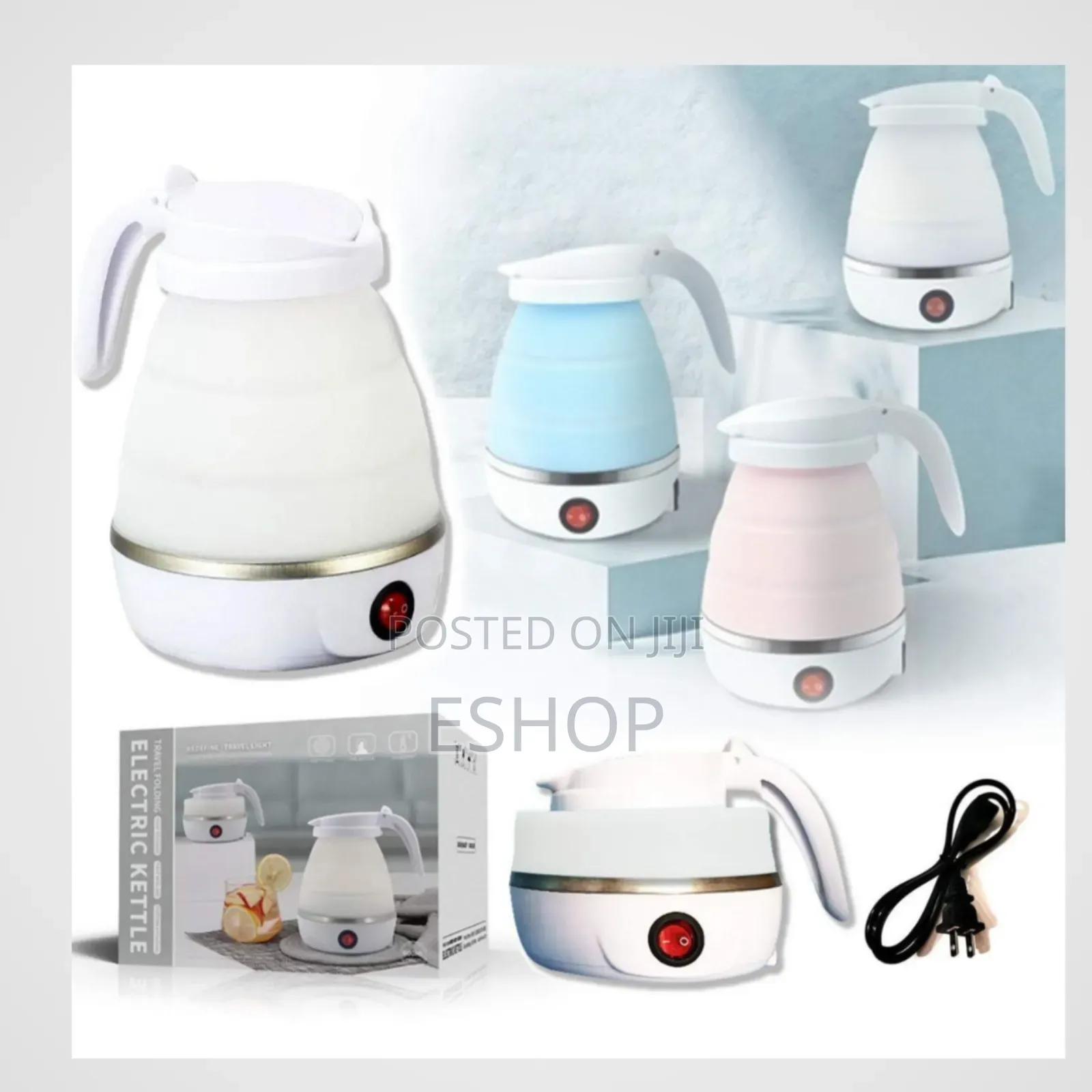 **Foldable Hot Water Kettle – Stainless Steel Heating Plate