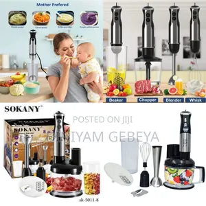 Sokany 8in 1ጁስ,ስጋ እና አትክልቶችንየህፃናት ምግብ ለማዘጋጀት እንቁላልና ክሬም