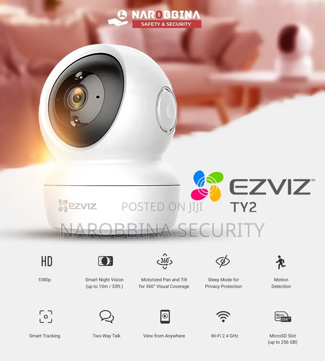 EZVIZ TY2 - Smart Wi-Fi Pan Tilt Camera
