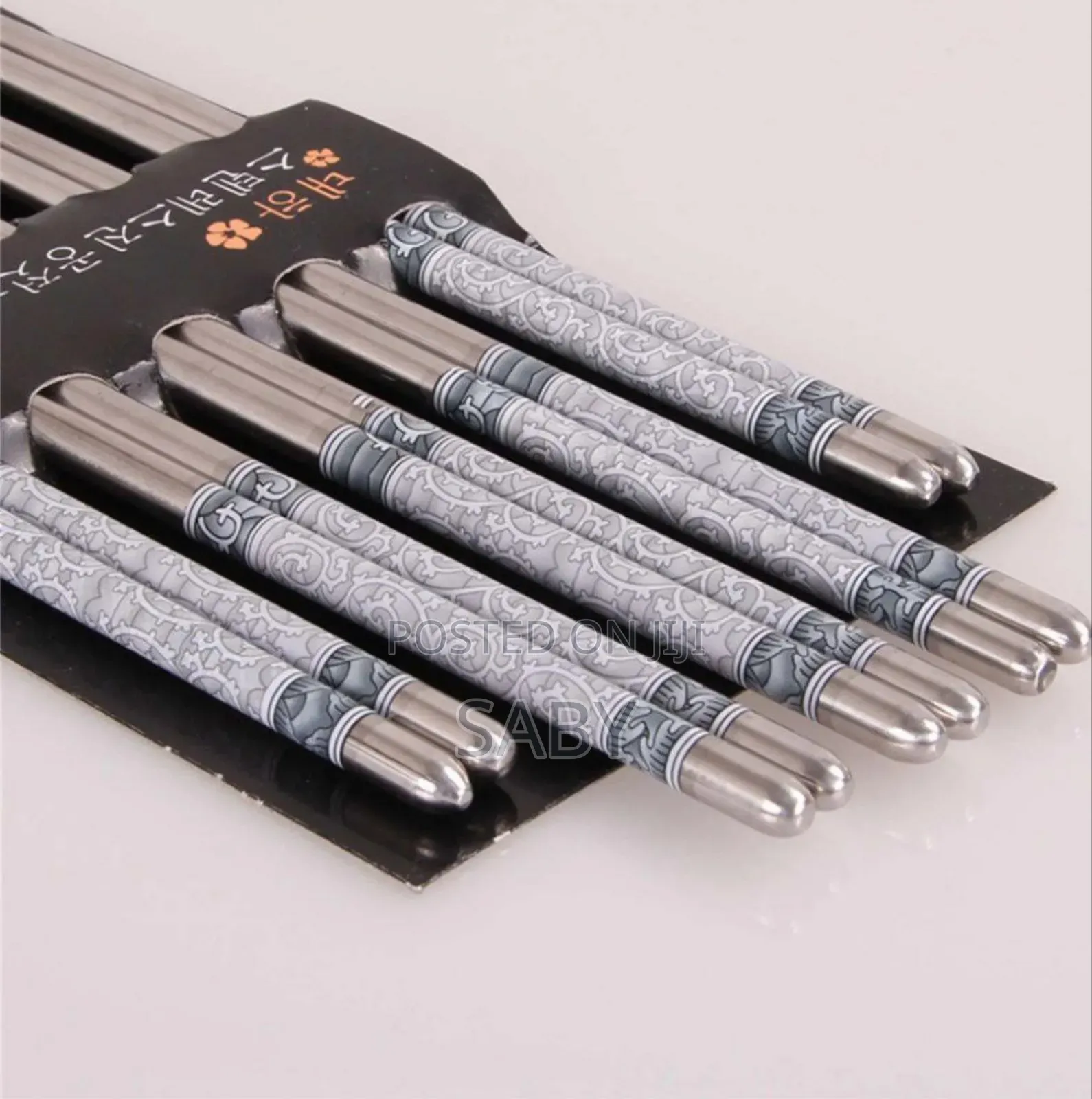 5pairs Stainless Still Reusable Chopsticks