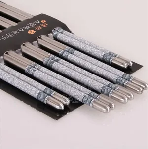 5pairs Stainless Still Reusable Chopsticks