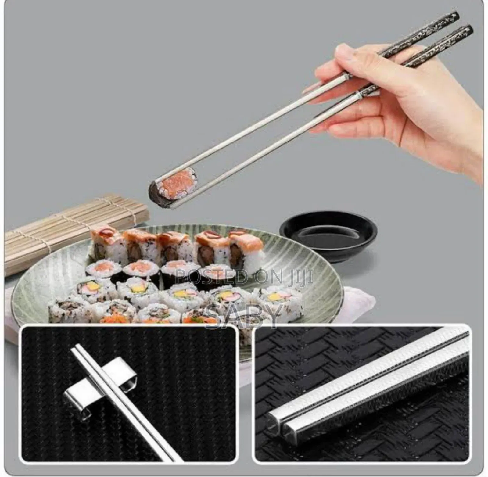 5pairs Stainless Still Reusable Chopsticks