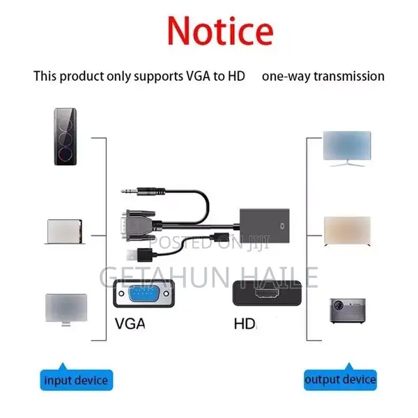 Vga to Hdmi (Vga Male to Hdmi Female Audio Video Converter )