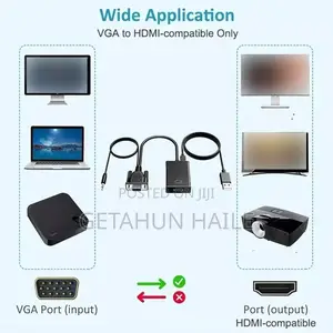 Vga to Hdmi (Vga Male to Hdmi Female Audio Video Converter )