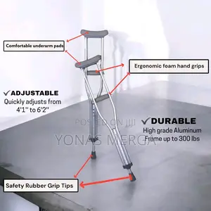 Crutches父powder Coating Under Arm Auxillary Crutch沒2pcs引ክራንች