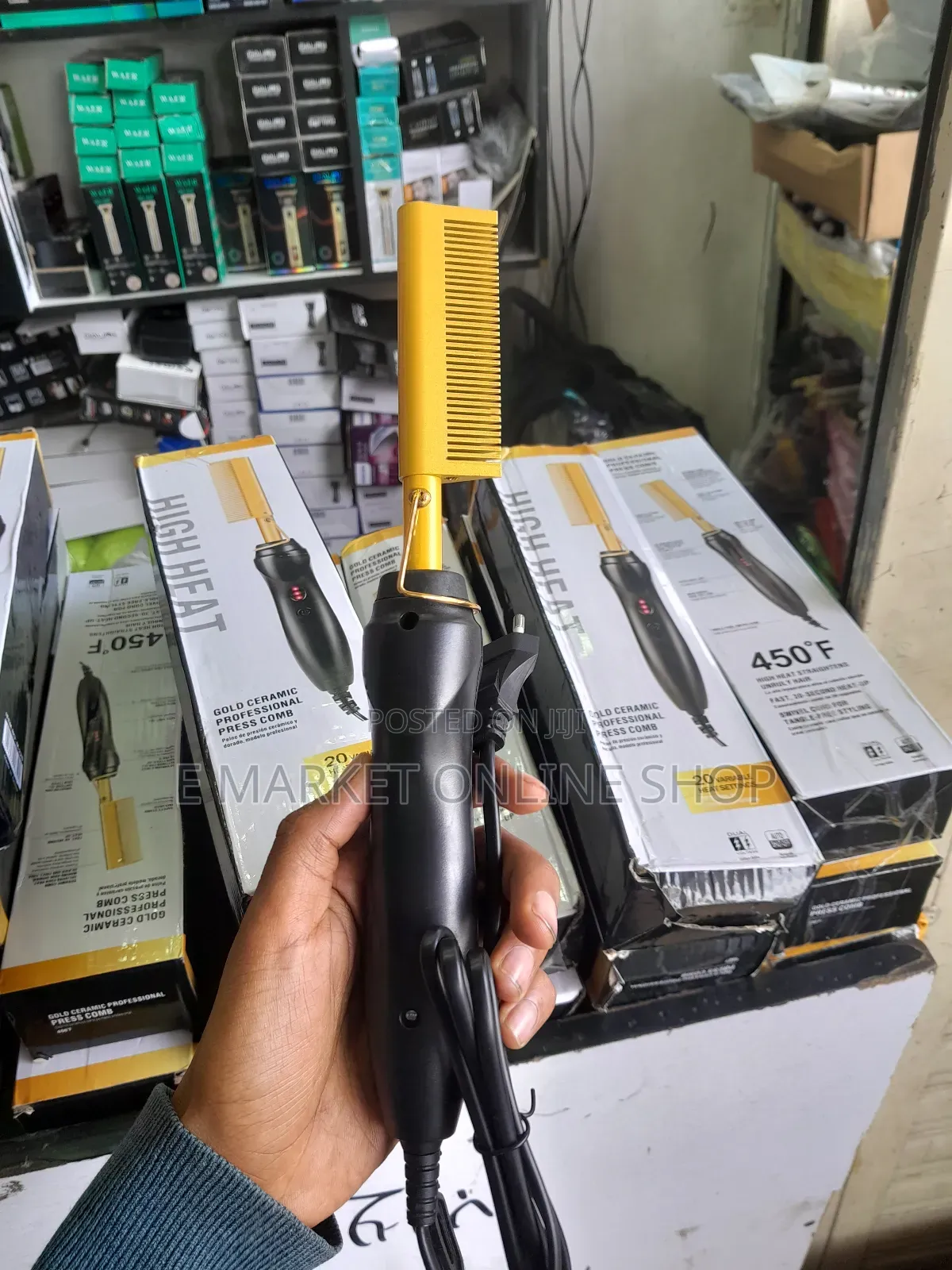 Gold Ceramic Professional Press Comb