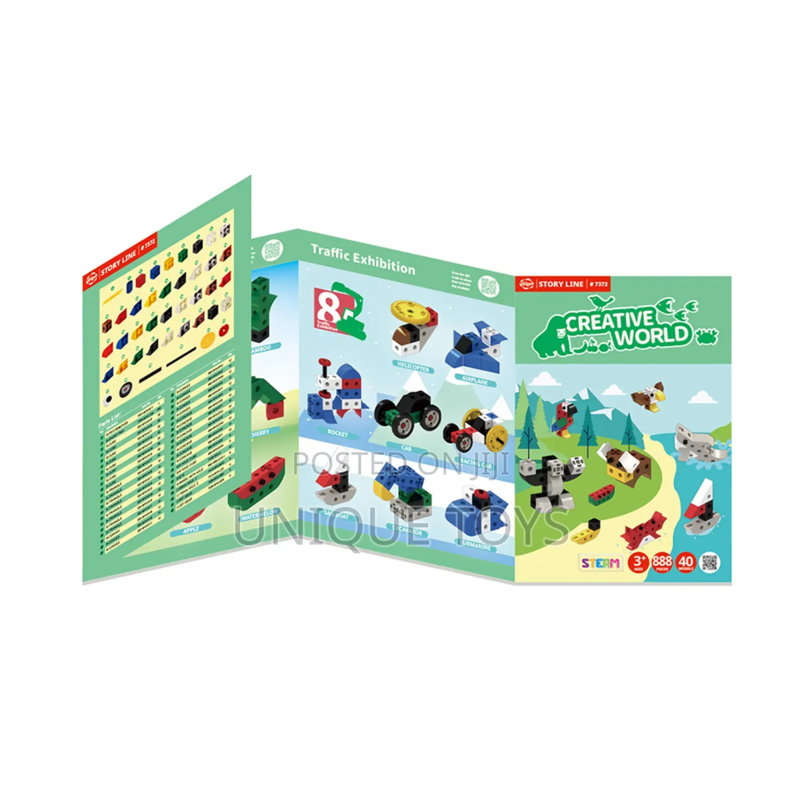 Creative World STEM Building Blocks Set, 40 Models, 888 PCS