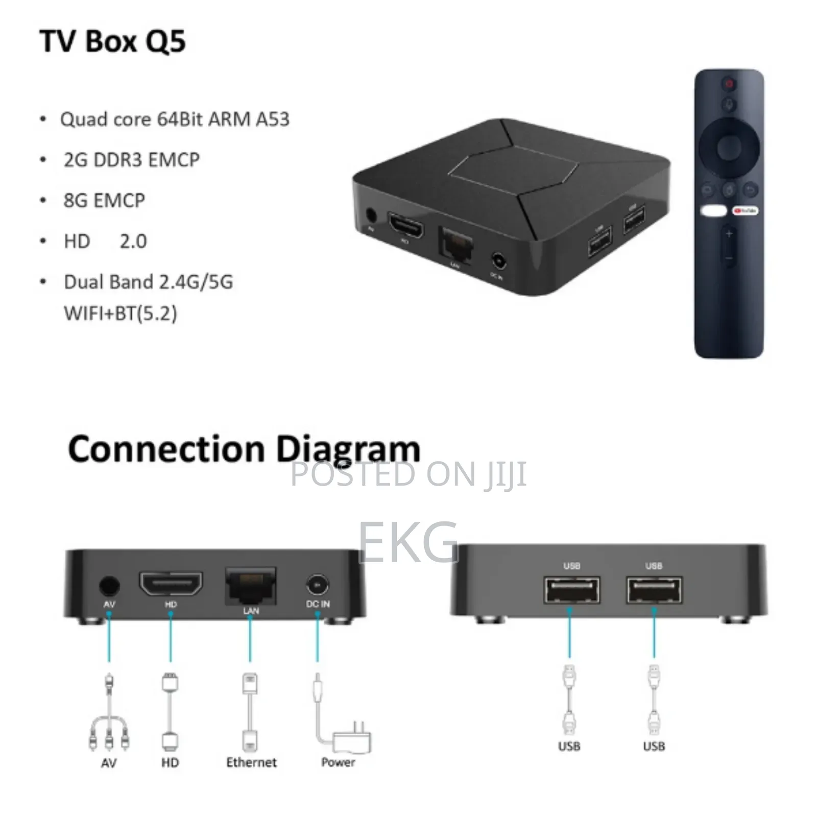 Q5 Plus Android Tv Box (Tv Smart ማድረጊያ )