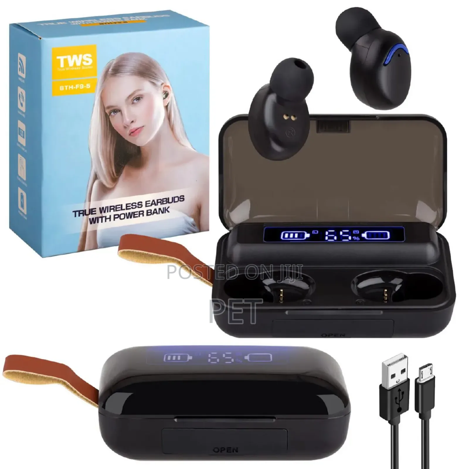 F9 Airpod የራሱ ፓውር ባንክ ያለው በቅናሽ