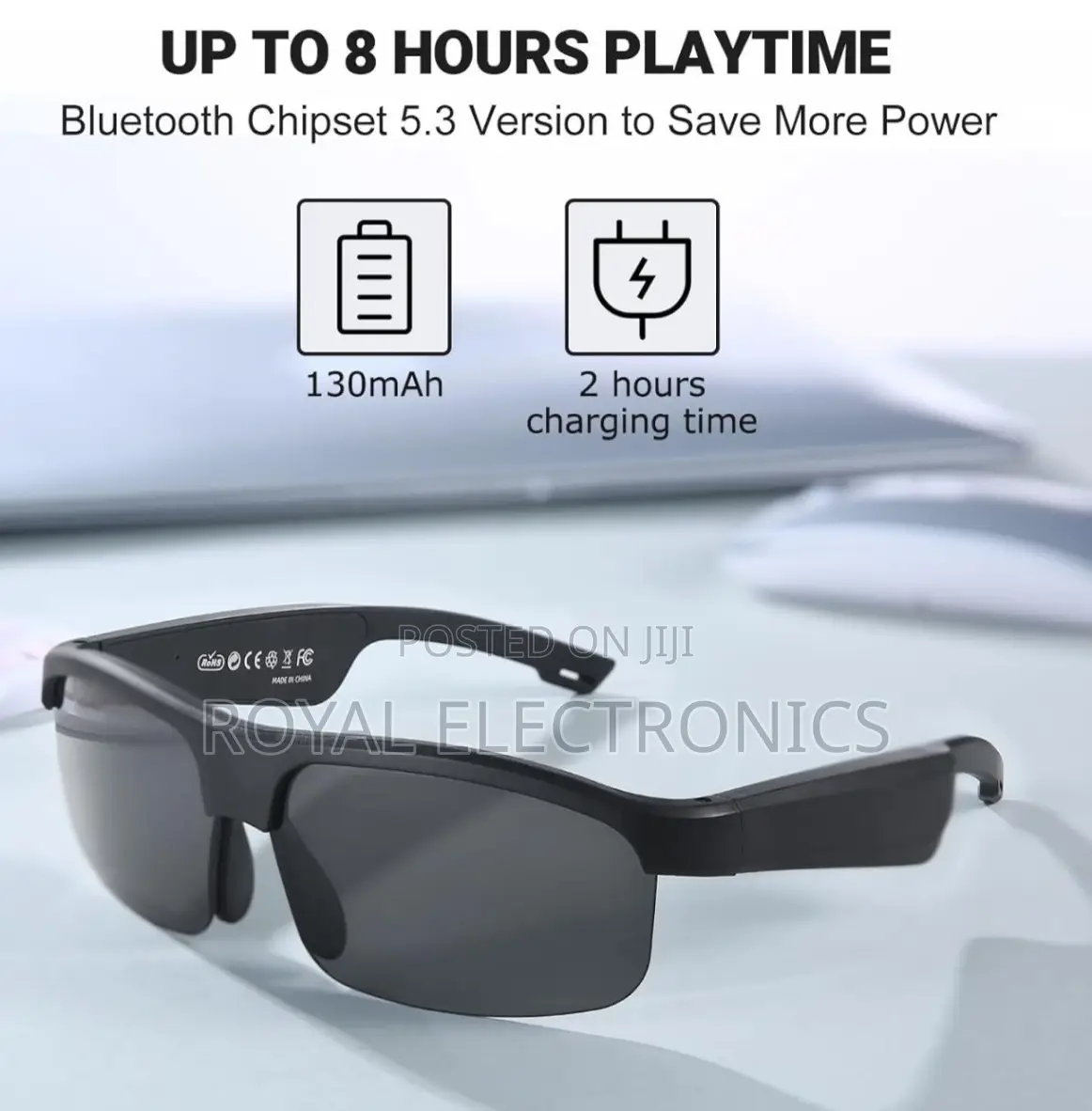 Bluetooth Smart Sunglass (100% UV Protection እና Blue Light)
