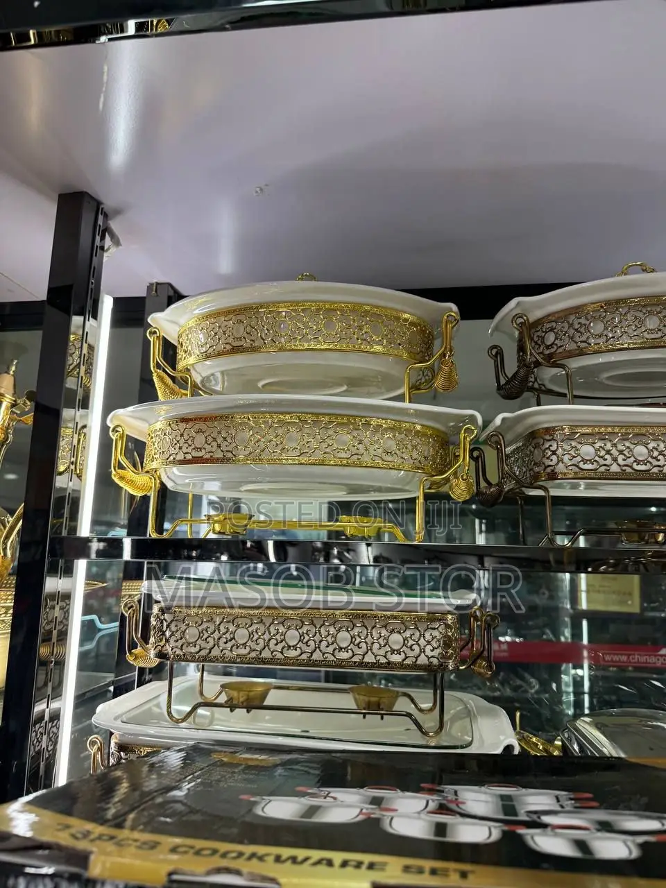 3pcs Ceramic Chafing Dishes(Big Size) / የወጥ ማሞቂያም ማቅረቢያ