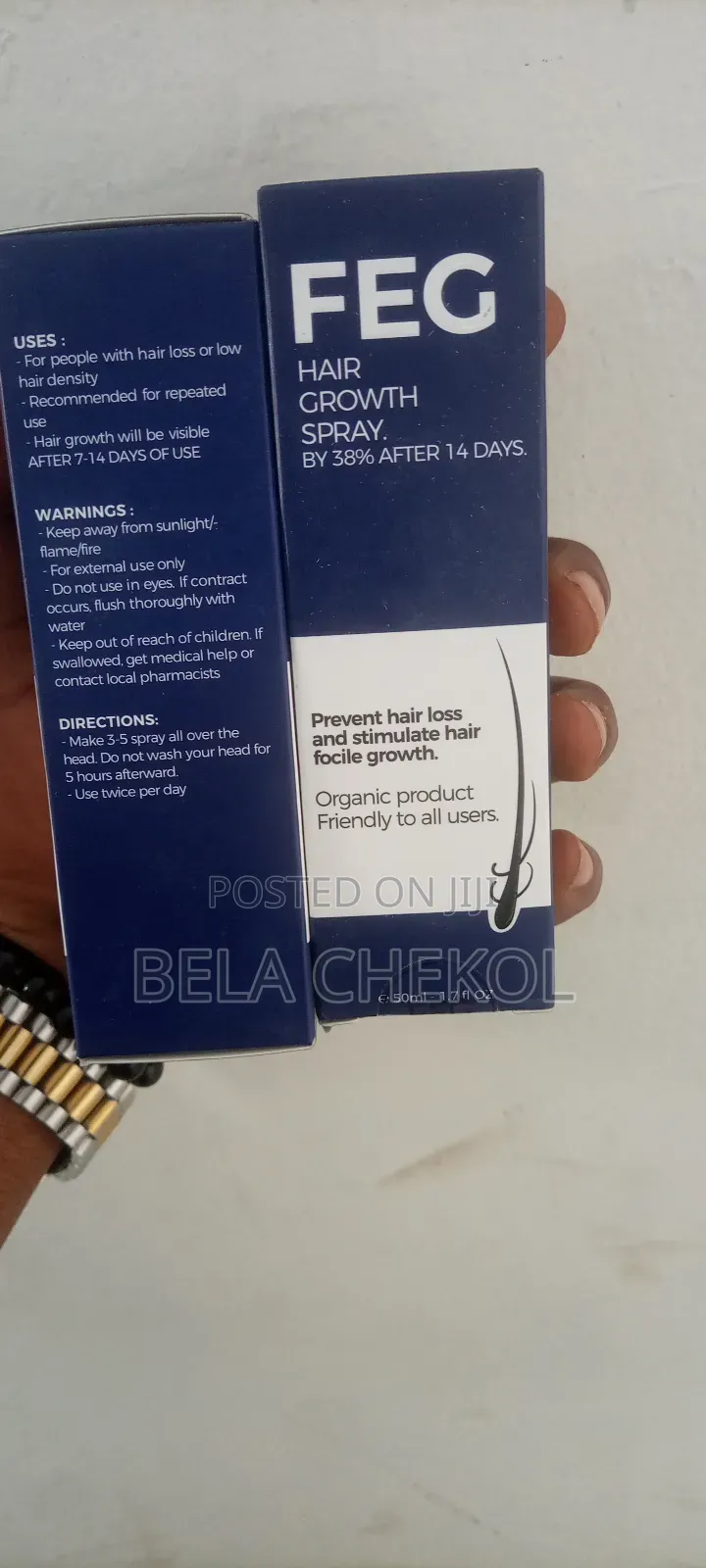 Organic FEG Hair Growth 14 Days Change