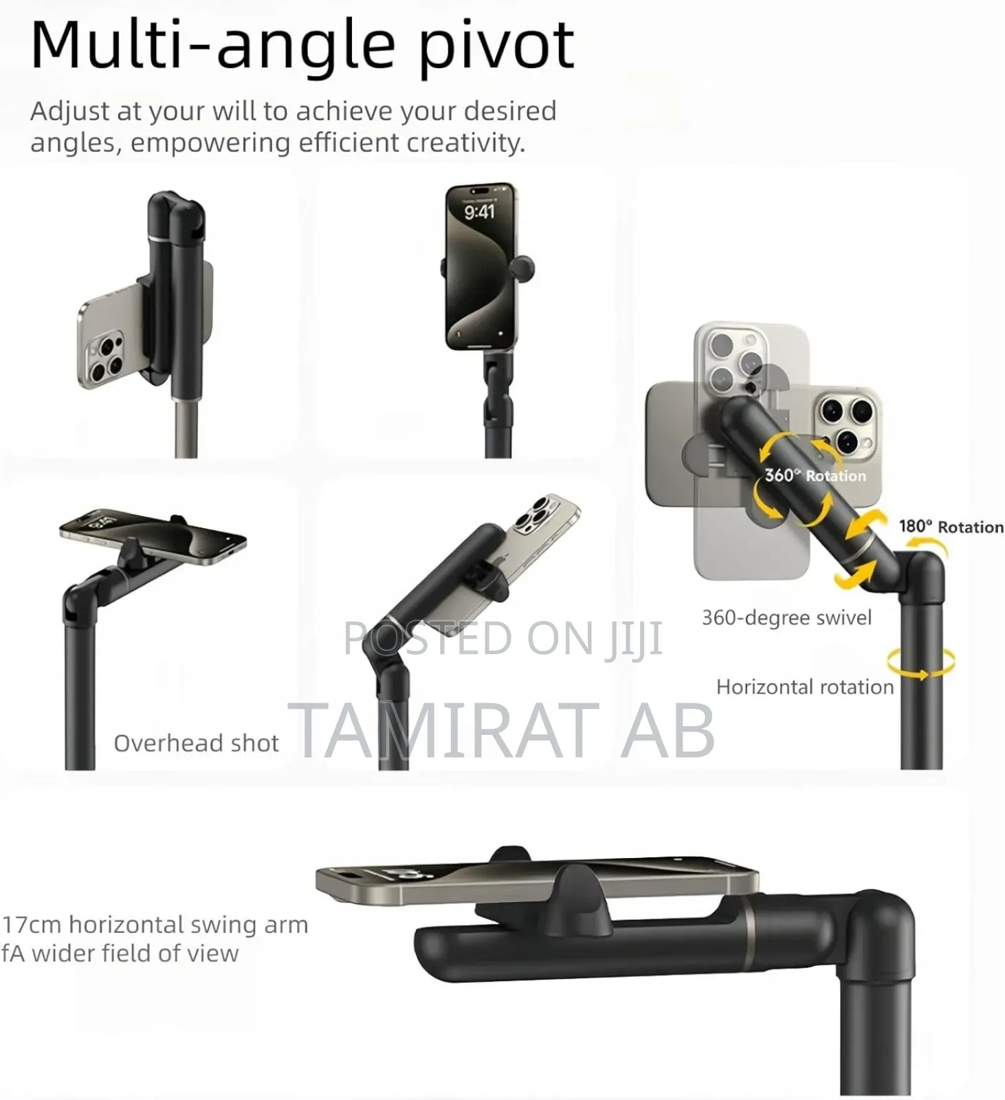 Overhead Phone Mount, Height And Angle Adjustable