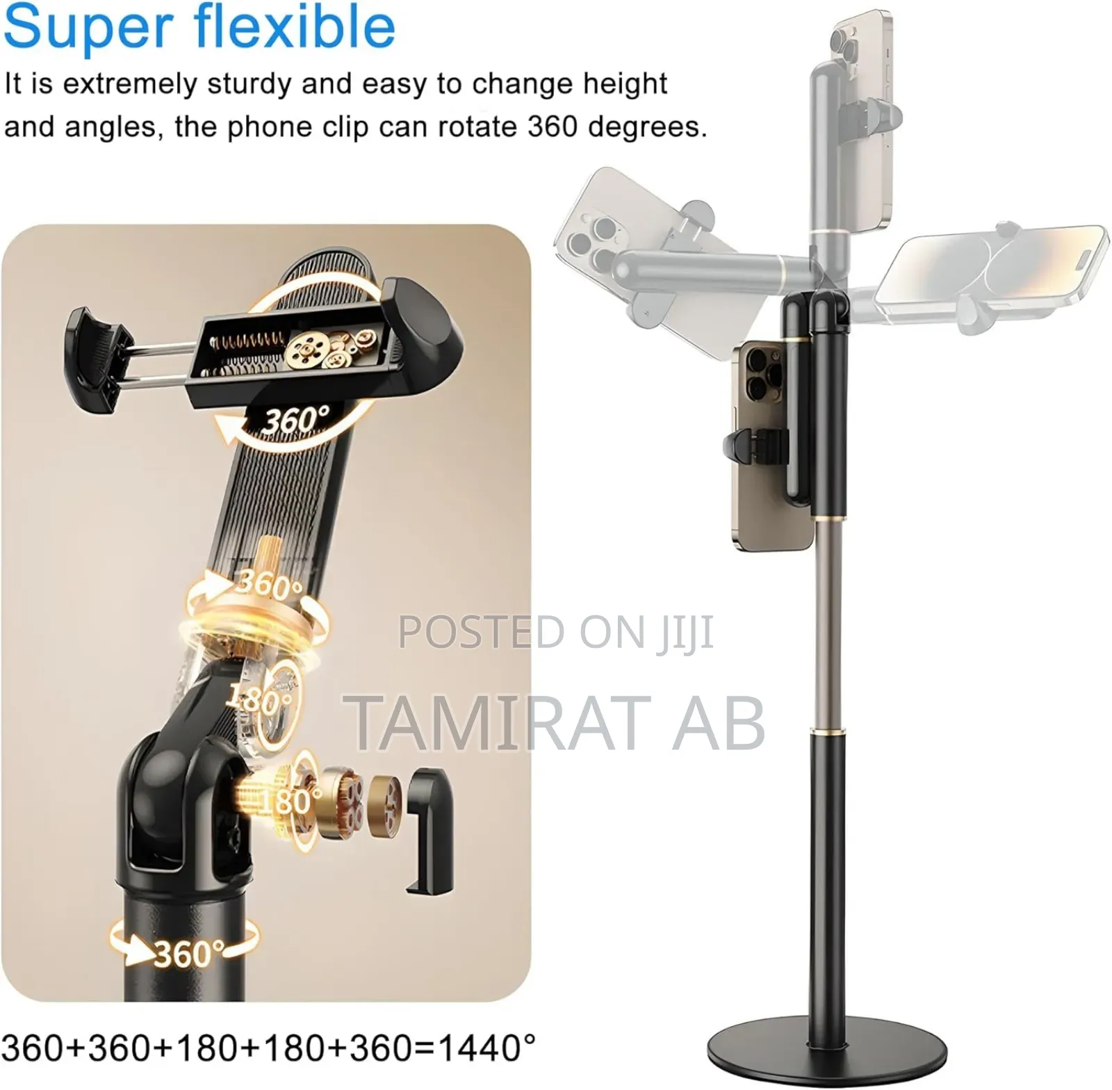 Overhead Phone Mount, Height And Angle Adjustable