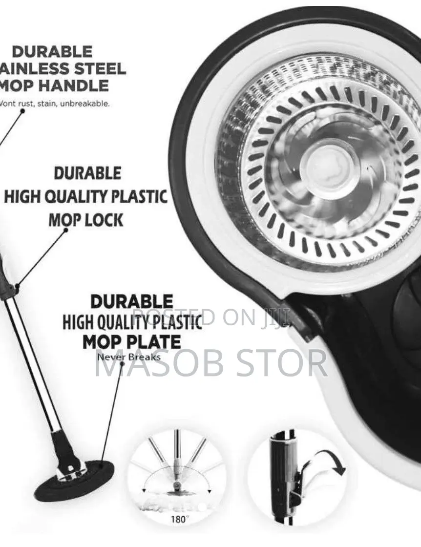 Spin Mop 360° Microfiber Mop / ከጠንካራ የተሰራ ባሊዉ የራሱ መጭመቂያ ያለው