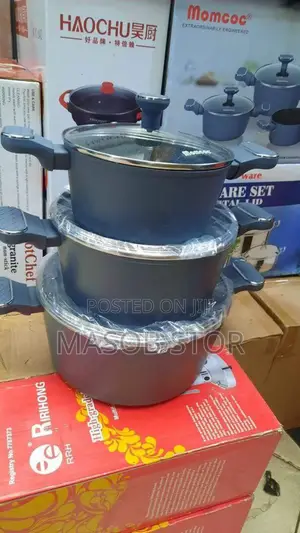 3pcs Momcoc Non Stick Cookware / የማይዙ ማራኪ ግራናይት ቅብ ድስቶች