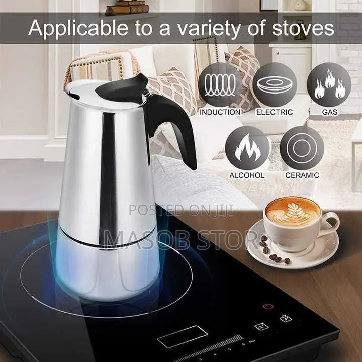 Stainless Steel Espresso Maker/ ቡና ማፍያ