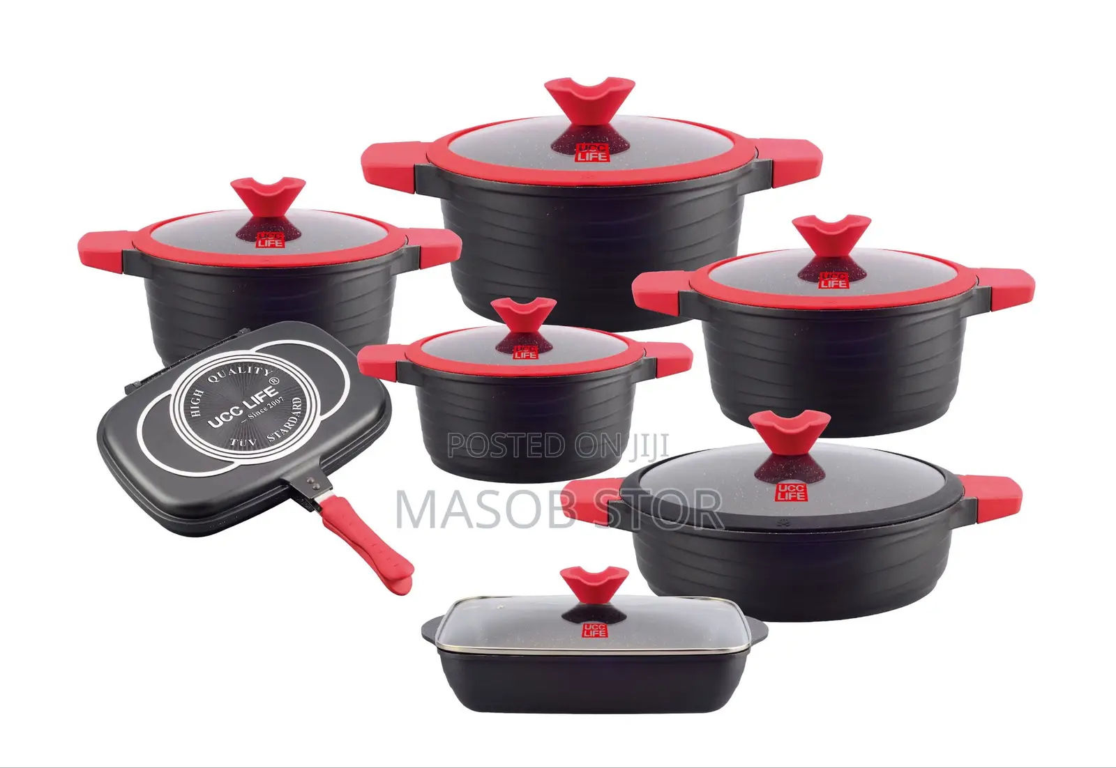 የማይዝ የማያሳርር ዘመናዊBMNከማርብል የተሰራ ባለ6 ተደራራቢ Double መጥበሻ ያለው