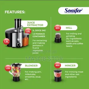 Photo - Sonifer Juicer Blender / ብርቱካን ካሮት አፕል አናናስ ጁስ ይሰራል ፋይበሩን