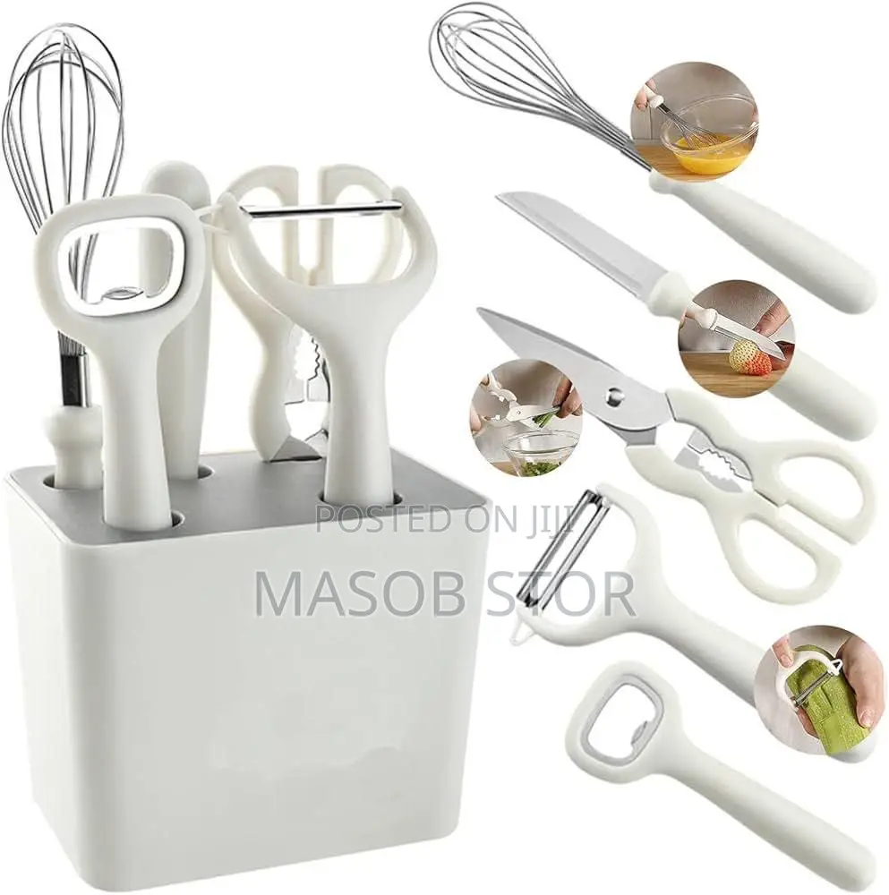 Kitchen Gadgets መቀላቀያ፣ ቢላ፣ መፈቅፈቂያ፣ ለስላሳ መክፈቻ፣ መቀስ